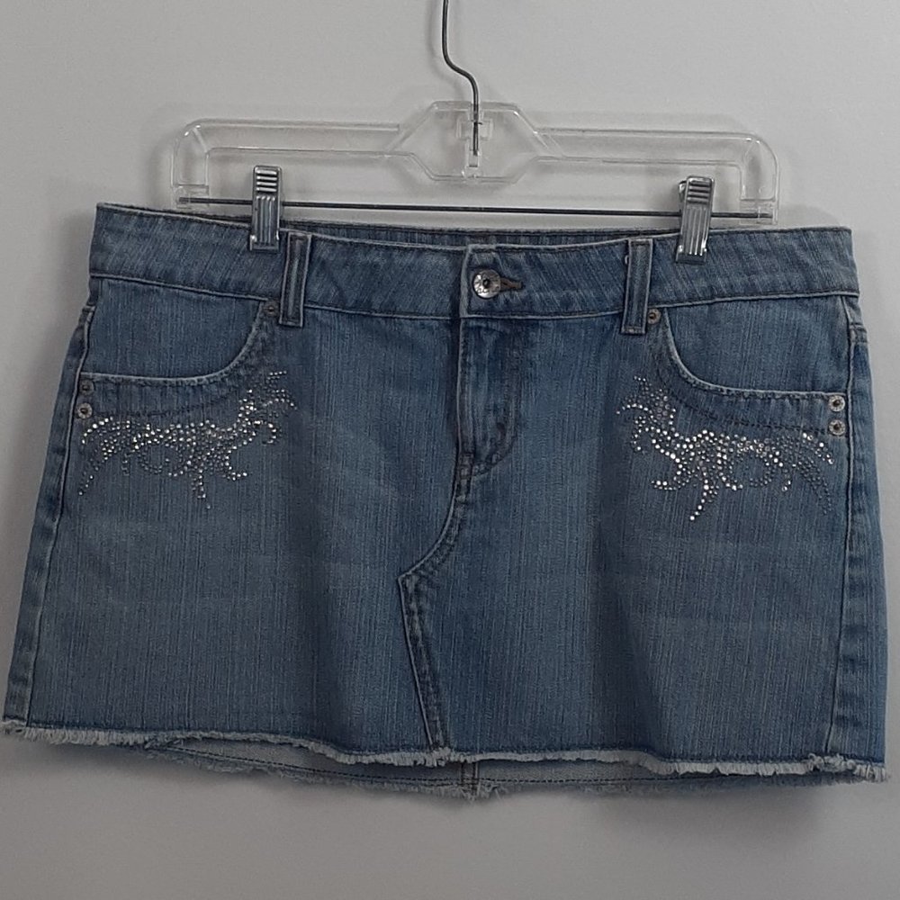 Jordache Jean Mini Skirt w/ Embellishments